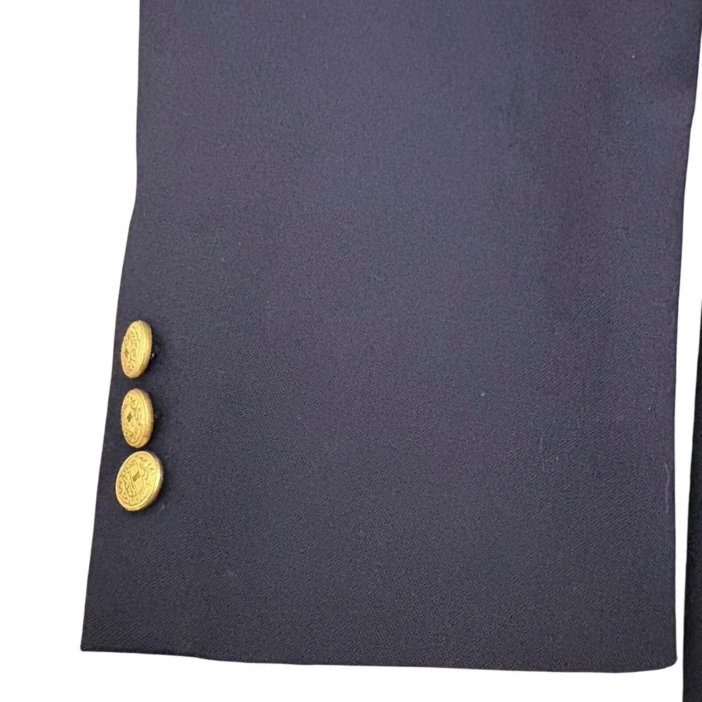 VTG Monsieur Givenchy Blazer Mens 42 Navy Gold Buttons Wool Sport Coat USA Made